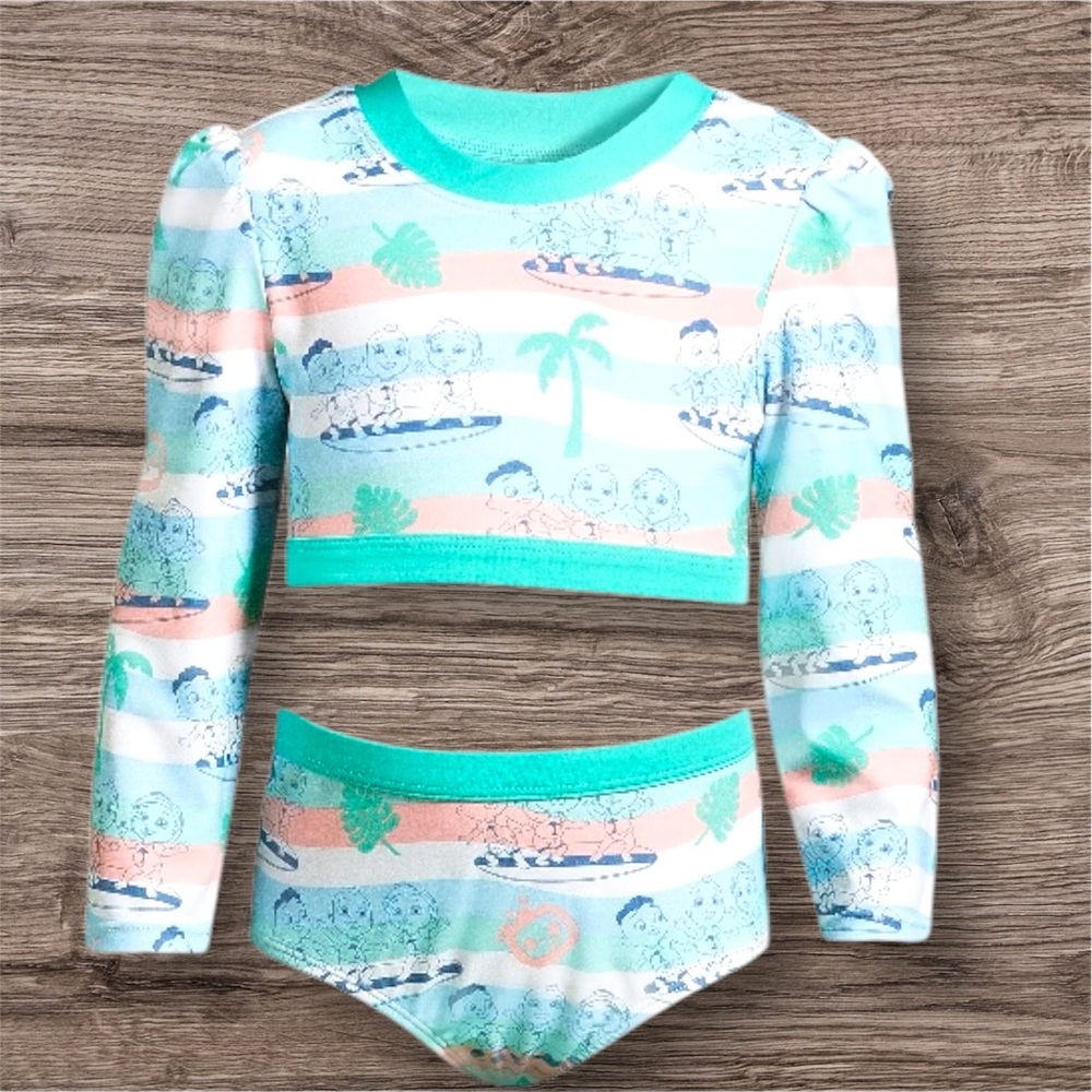 NEW! Toddler girls 2 piece swimsuit, Cocomelon TV show swim set, 2T baby girls